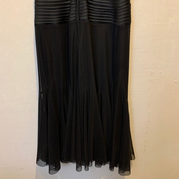 JS Collections Black Sheer Crisscross Cocktail Dress Size 10 - Picture 6 of 7